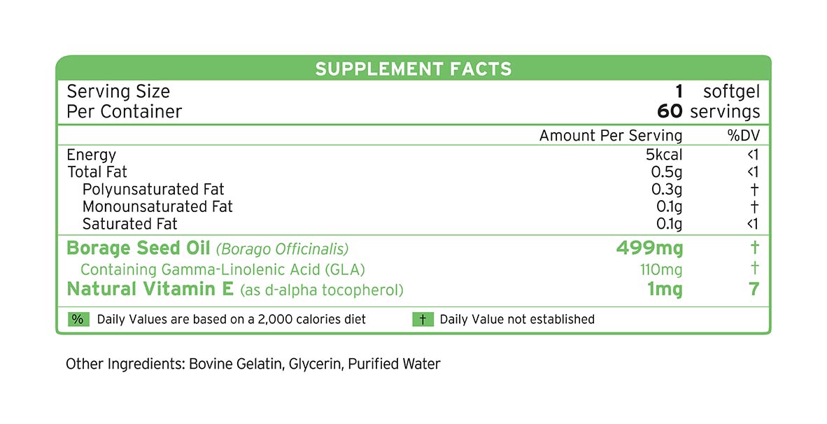 Borage Seed Oil supplement facts