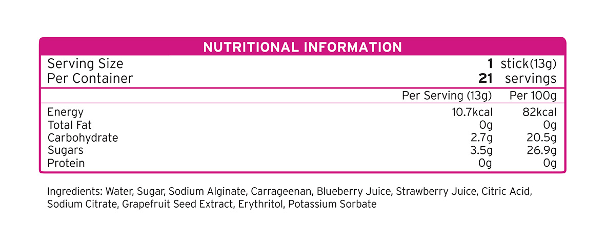 HA Jelly supplement facts