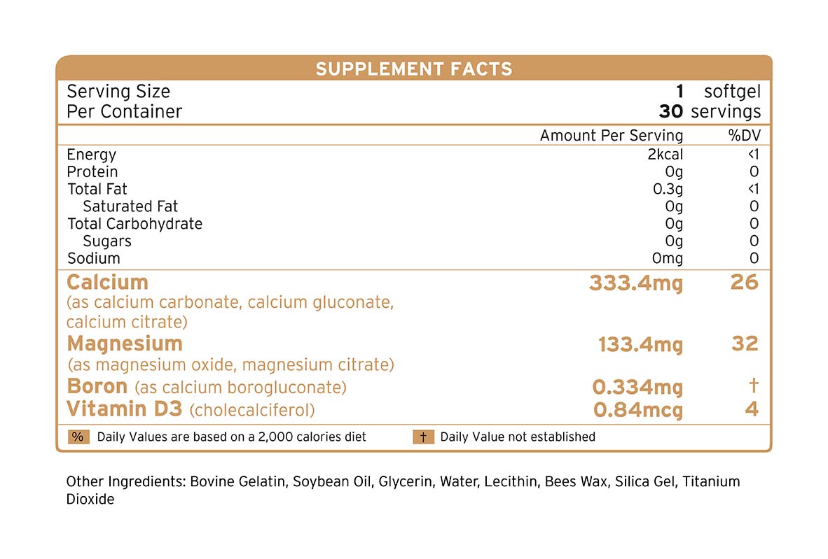 Liqui CalMag Plus supplement facts